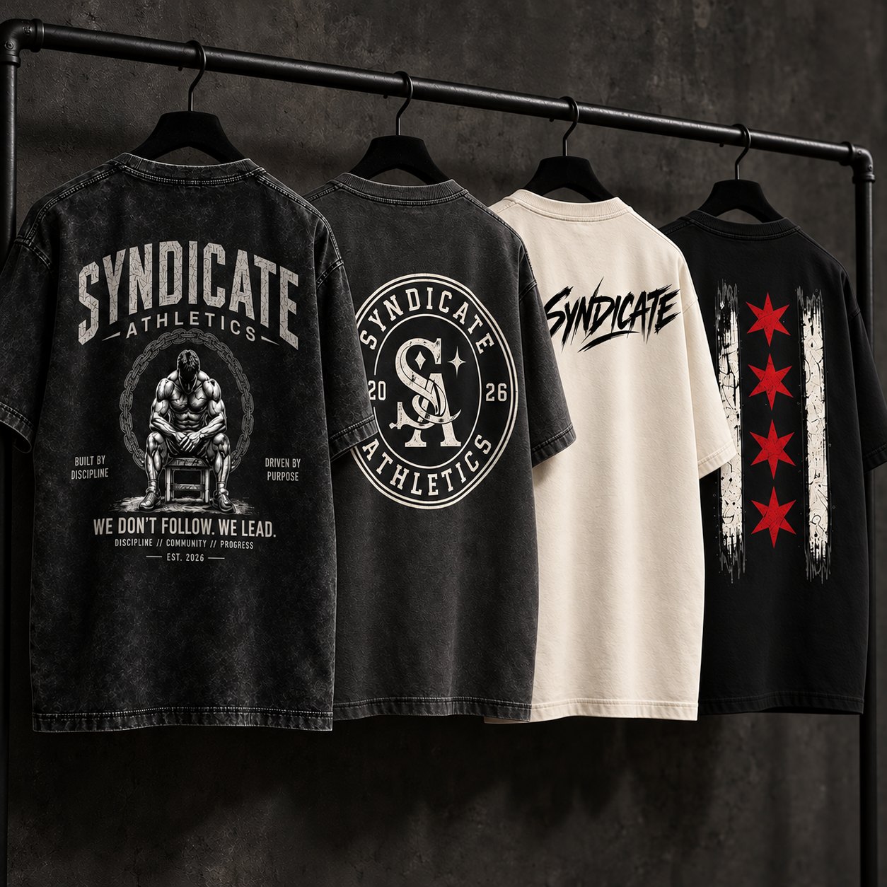 The four Legacy Collection tees, backs